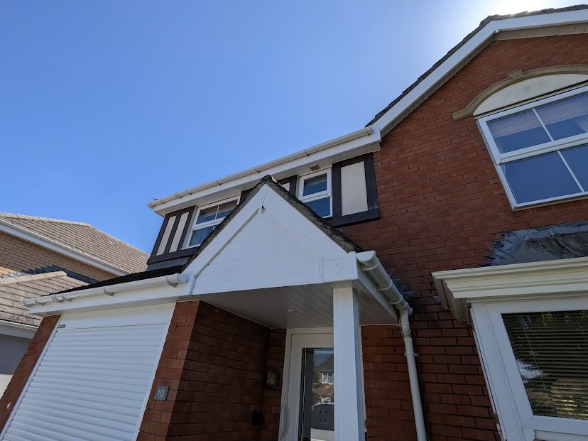 Bright white fascias and soffits after an exterior refresh